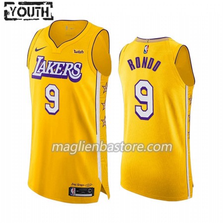 Maglia NBA Los Angeles Lakers Rajon Rondo 9 Nike 2019-20 City Edition Swingman - Bambino
